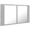 LED Bathroom Mirror Cabinet Concrete Grey 80 X 12 X 45 Cm Acrylic