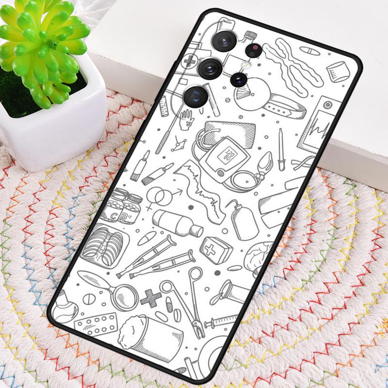 Cartoon Medicine Doctor Nurse soft Phone Case for Samsung Galaxy note 10 pro S26 Ultra S23 S24 FE S25 S21 S22 PLUS Cover