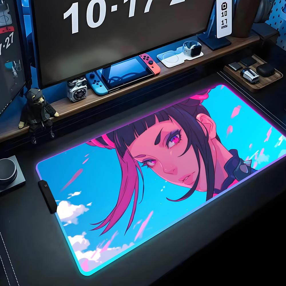 

juri han Mouse Pad RGB Gaming Mousepad Big LED Pad PC Desk Mat Luminous Mouse Pad Large Keyboard Mats Table Rug With Backlit RGB600x300x3mm