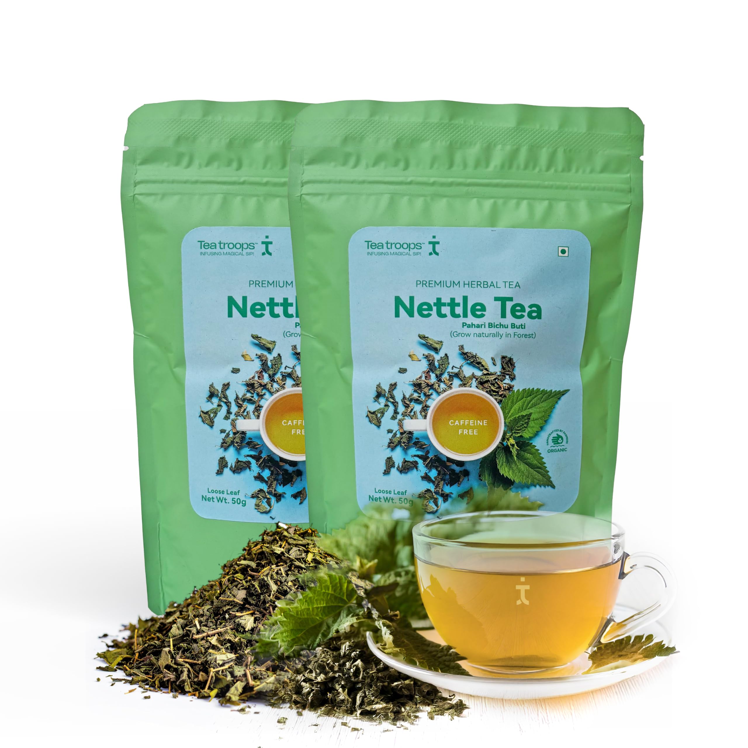 Tea Troops Himalayan Nettle Tea | Herbal Detox & Immunity Booster | 100% Natural, Caffeine-Free | Anti-Inflammatory | 50g Loose Leaf | Pack