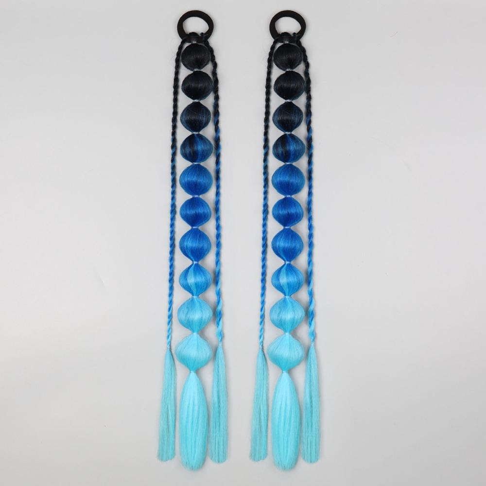 2Pcs Colorful Twist Braid Bulk Lantern Braid Braided Ponytails Natural Bubble Jumbo Braid for Women