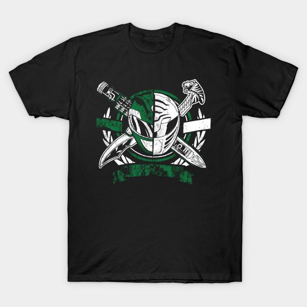 

Men Black Print T-shirt Tommy Oliver Green Ranger // White Ranger No-Cut Transfer Paper Print Cotton Tshirt L чёрный