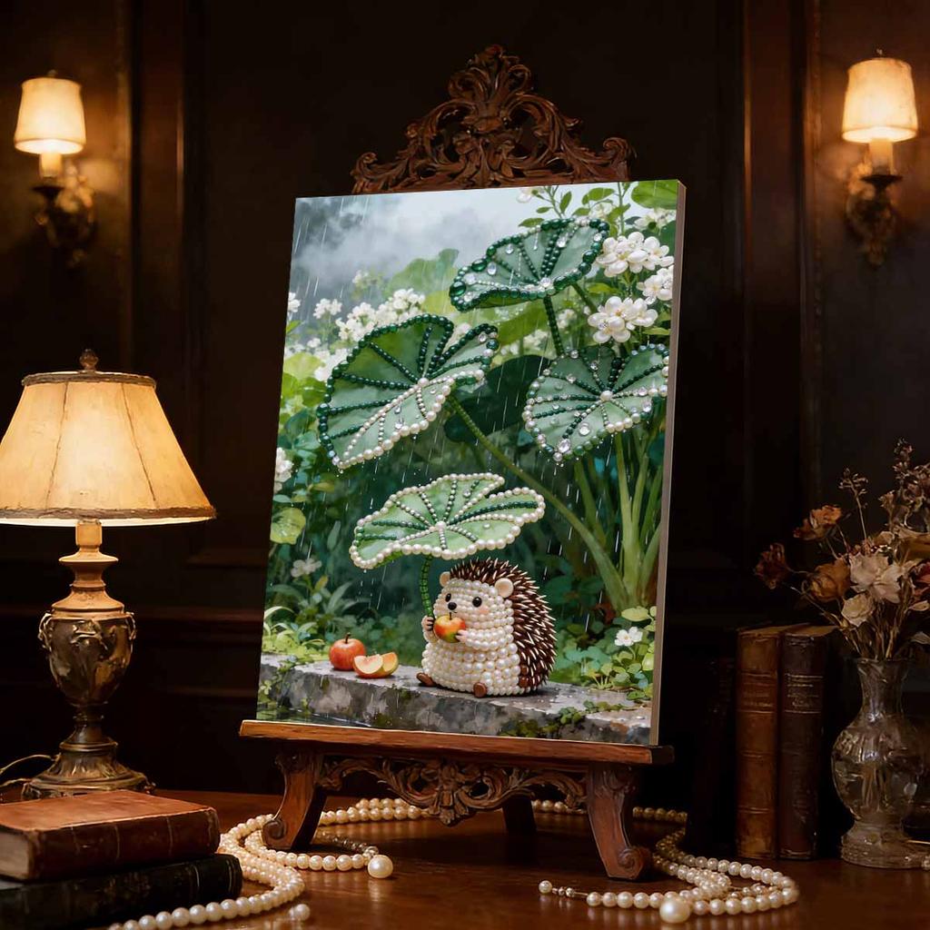 5D Frameless Pearl Painting Cute Hedgehog Diy Handmade Sticky Diamond Creative Canvas Art Painting Bedroom Decoration Living Room Hanging Painting