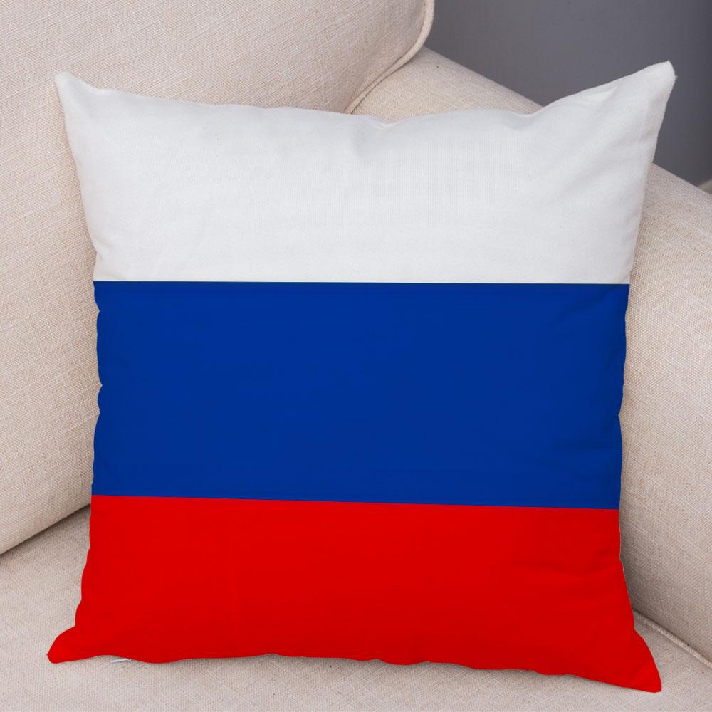 Style National Flag Cushion Cover for Sofa Home Car Decor Geometric Print Pillowcase Super Soft Plush Pillow Case Xcm