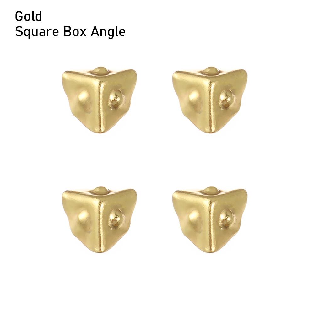 4Pcs Mini Metal Crafts DIY Manual BJD Doll Bags Parts Doll Suitcase Box Case Corner Protector Luggage Trunk Lock Box Accessories