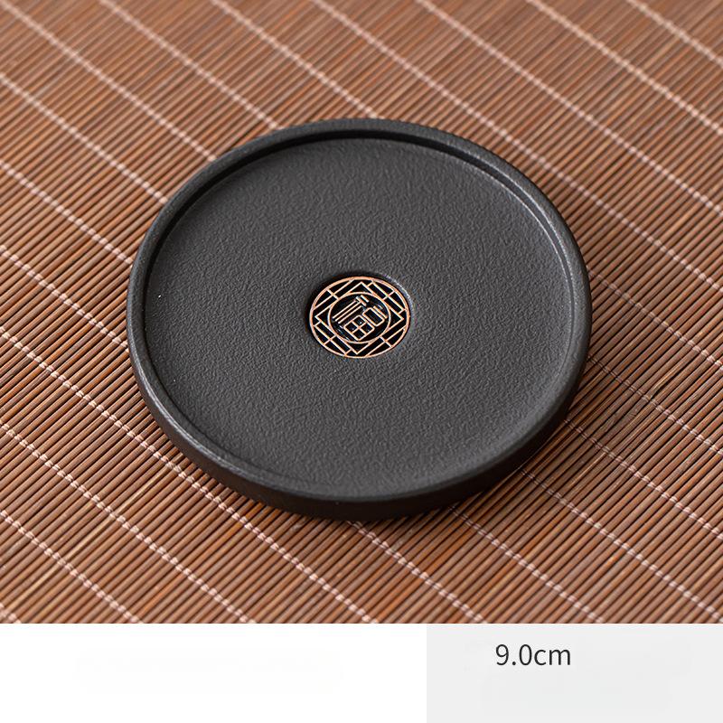 

Черная керамика Юаньфу Подставка для чайной чашки Креативная грубая керамика Чашка для чайной церемонии Подставка для чашки Цельная теплоизоляционная подставка для чайной чашки Аксессуары для подставки для чая Кунг-фу