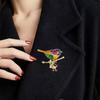 Enamel Colorful Bird Faux Brooch Bird Alloy Crystal Branch Lapel Pin Sweater
