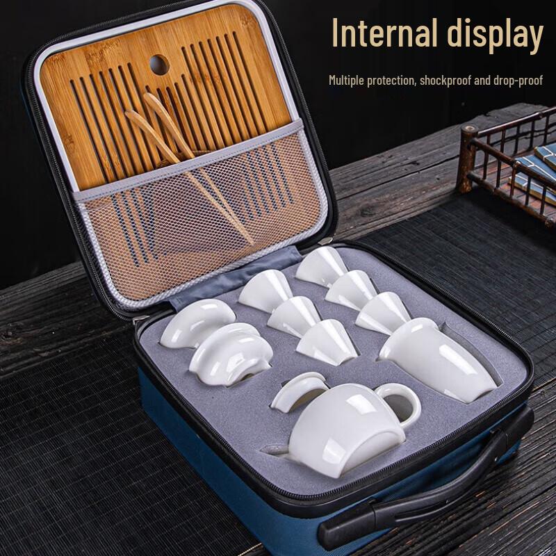 Tuopai 10-Piece Glossy Porcelain Travel Tea Set