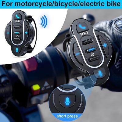 Universal Smart Bluetooth 5.4 Wireless Remote Controller Media Button for Car Steering Wheel Motorcycle Bike Handlebar Waterproof for Helmet Earphone