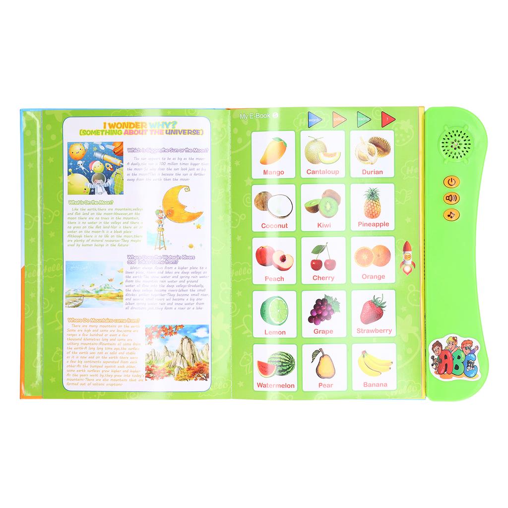 ABC Sound Book Educational Toy Finger Press Intelligent English Learn Sound Book for 3+ Years