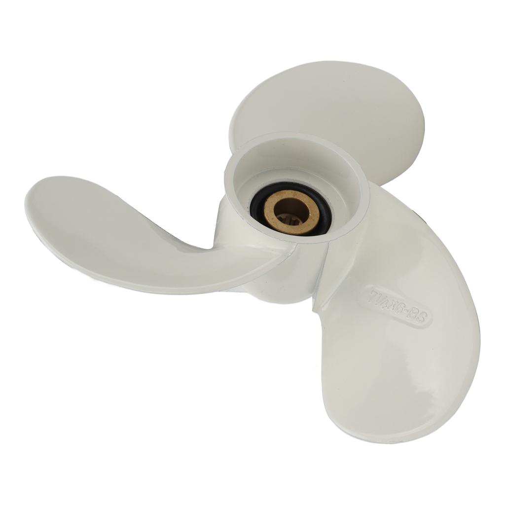 Elice Marină 7 1/4 țoli 6L5‑45943‑00‑EL 9 Caneluri 3 Padele Elice de Barcă Înlocuire pentru Motor 2.5CP 3CP F2.5A 3A