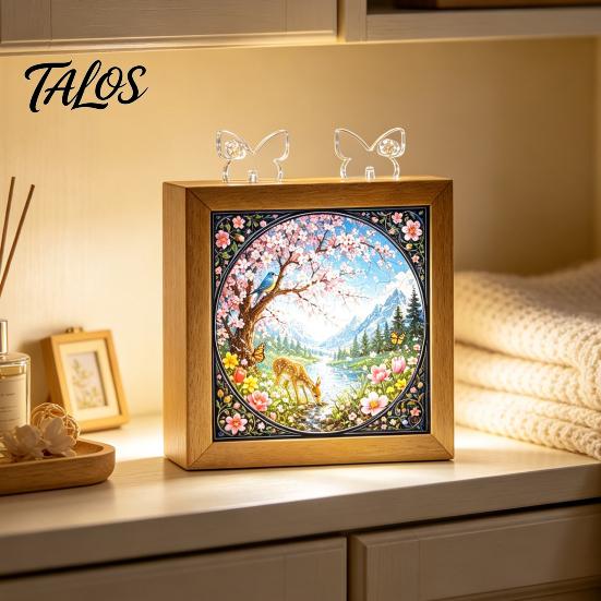 Functional Glowing Home Decor Acrylic Puzzle LED Night Light, 2-In-1 USB Royal Iris Bloom Jigsaw Lamp, DIY Floral Kit Creative Desktop Ambient