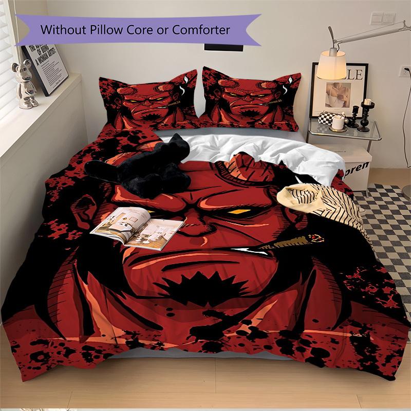 3pcs bedding set Hellboy, Demon Includes 1 Comforter + 2 Pillowcases, Without Pillow Inserts, Soft Comfortable, Lightweight Breathable, Prin