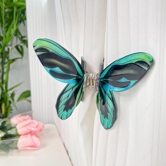 Women Hair Claw Colorful Imitation Butterflies Design Hair Clip Non-Slip Secure Grip Back Head Hair Clip Hair Accessories