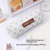 1Pcs Large Capacity Canvas Black Gray Checkered Dots School Stationery Boxes Pencil Case Student Zipper Pencil Bags