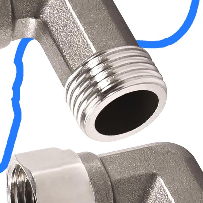 2 Pieces Stainless Steel 1/2Inch 90 Degree Pipe Elbow With Male and Female Thread for Garden and Kitchen Supplies Hoses