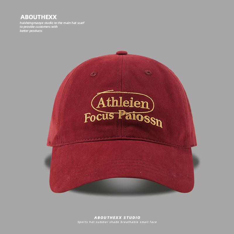 

Cotton Baseball Cap With Embroidered Letters For Casual Sun Protection Men Women червоний