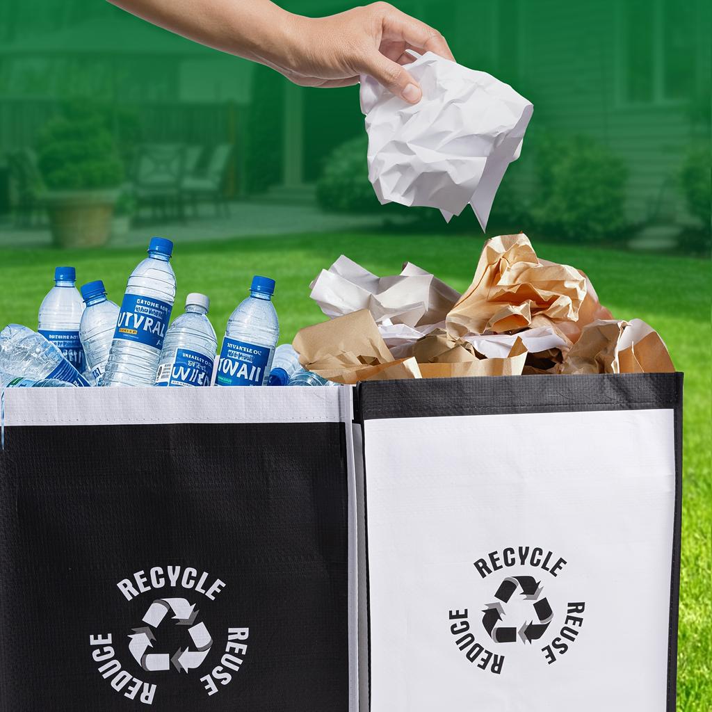 Zwart wit Keuken Waterdichte Zakken Compartiment Huis Sorteren Grote Milieu Afval Opslag Capaciteit Bakken Recycling