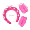 Wash Face Headbands Coral Fleece Pearl Hair Bands Cuff Waterproof Bands Absorbent Wristbands Head Band Hair Parts Set