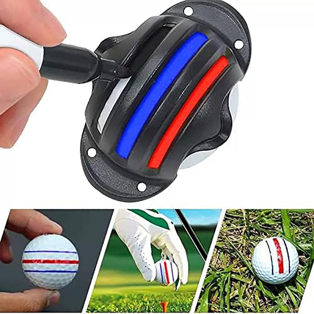 

Triple (3) Line Alignment Track Golf Ball Marker Stencil Black Plastic (No Ball)