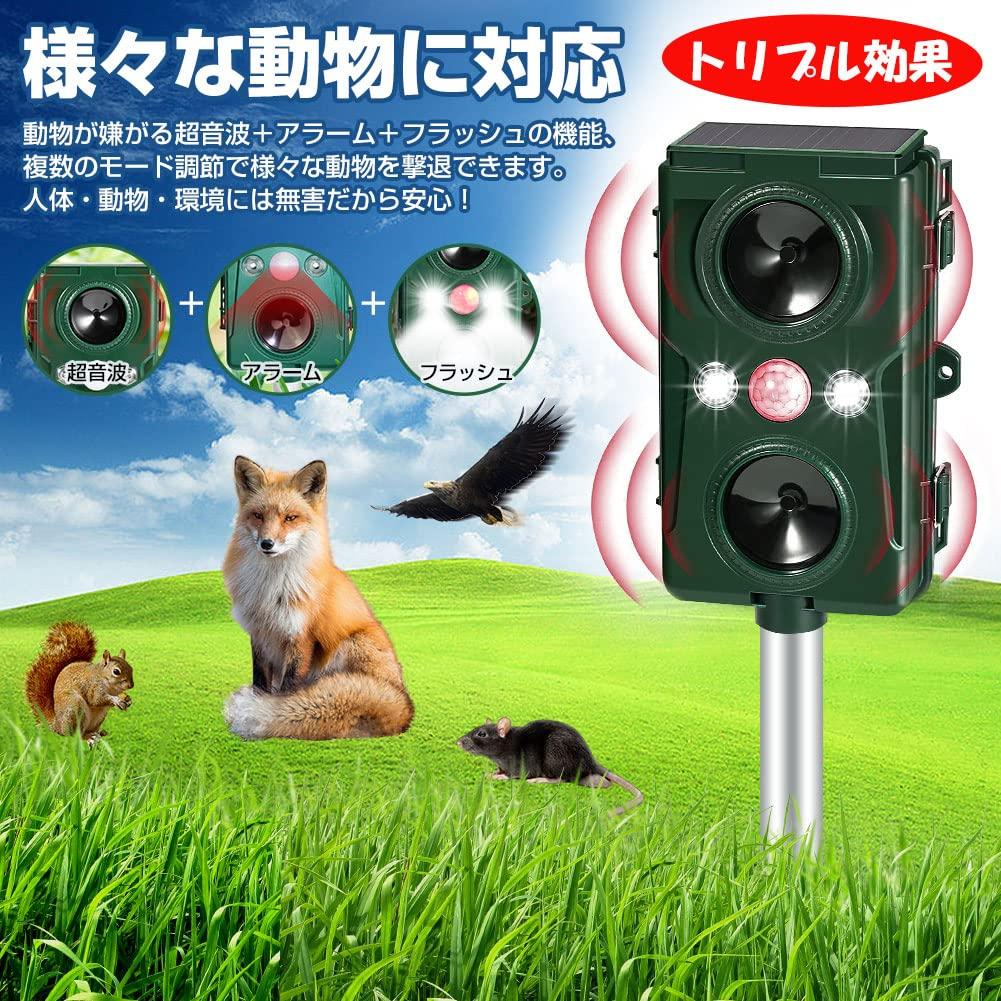 Besince Animal Repellent Set of Detection Bird and Pest Solar USB PIR IPX4 Pest Prevents Animal Cat Bird and Animal 5 Infrared Two Ultrasonic Outdoor
