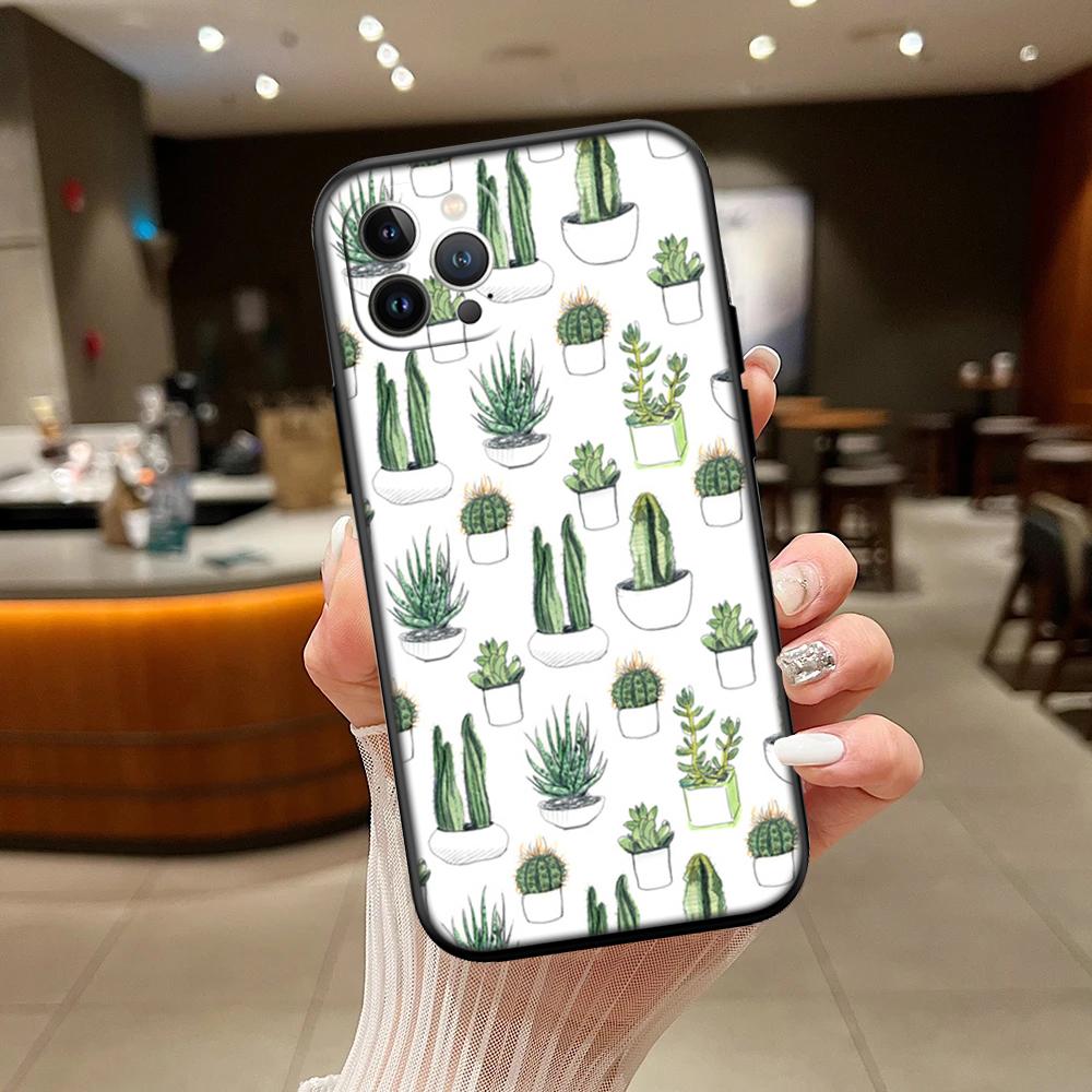 

RA33 Watercolour Cacti Succulent New High-End Shell Phone Case for iPhone 16 15 14 13 12 Pro Max Plus Mini iPhone 13 Pro Max