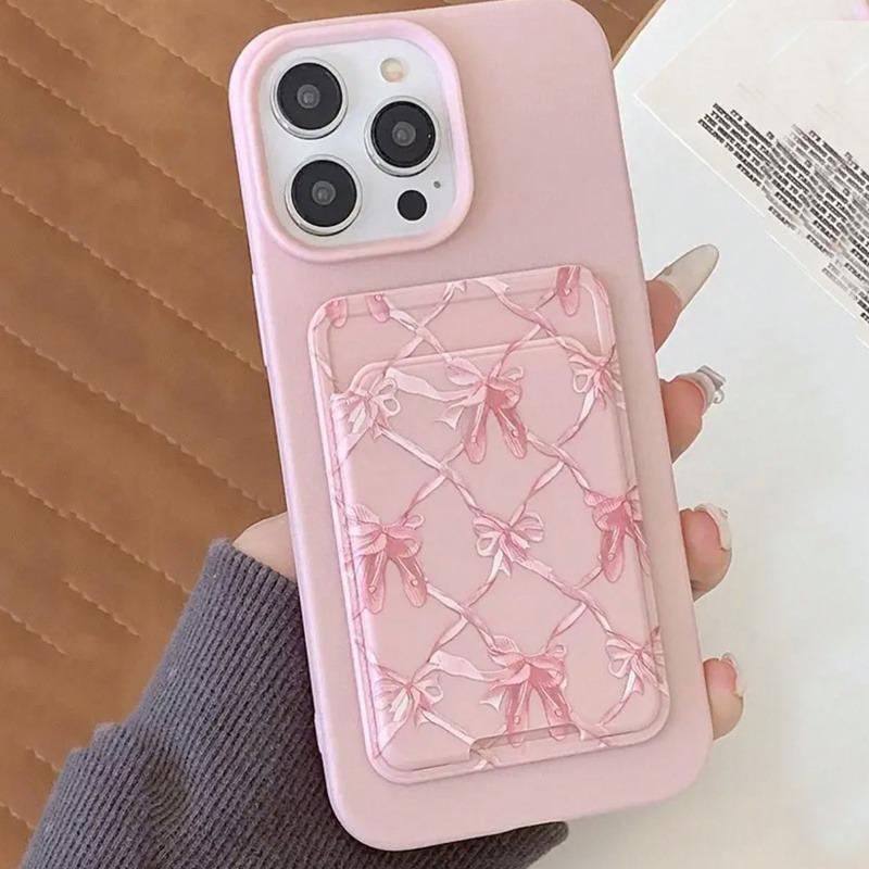 

Чехол для iPhone 15 Pro Max Милый Бант Силиконовый Чехол Для iPhone 11 12 13 14 15 16 17 XS X 16E 7 8 Plus Кошелек Держатель для Карт Чехол For iPhone 14 Pro