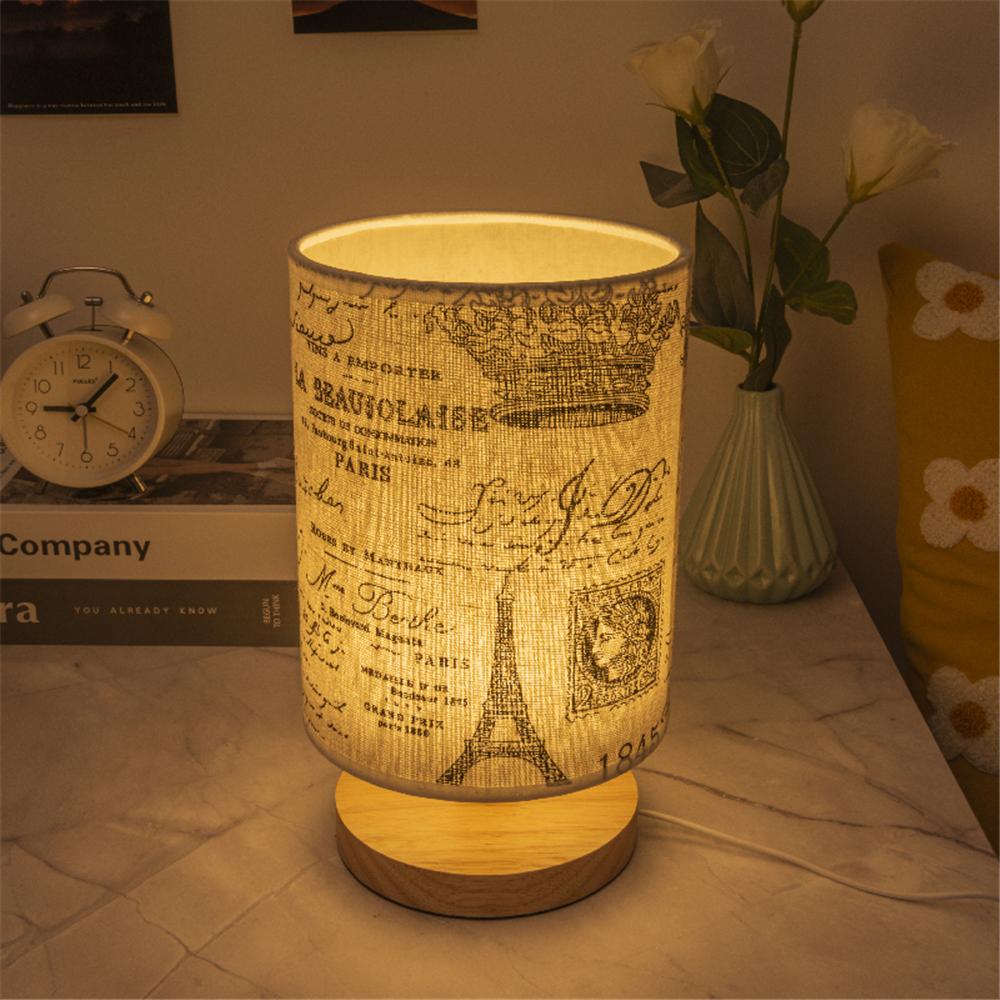 

Твердый деревянный USB-разъем с буквой «круглый» в стиле ретро, креативный светодиодный настольный светильник для спальни, прикроватная лампа для отеля Warm White белый