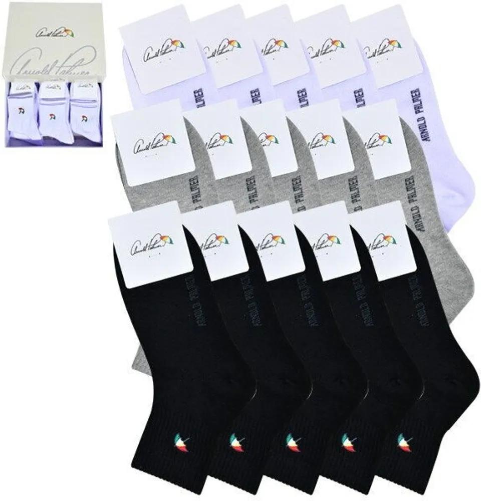 Arnold Palmer Ladies  Plain Sports Mid-Calf Socks 0059zx Gray (5 pairs)