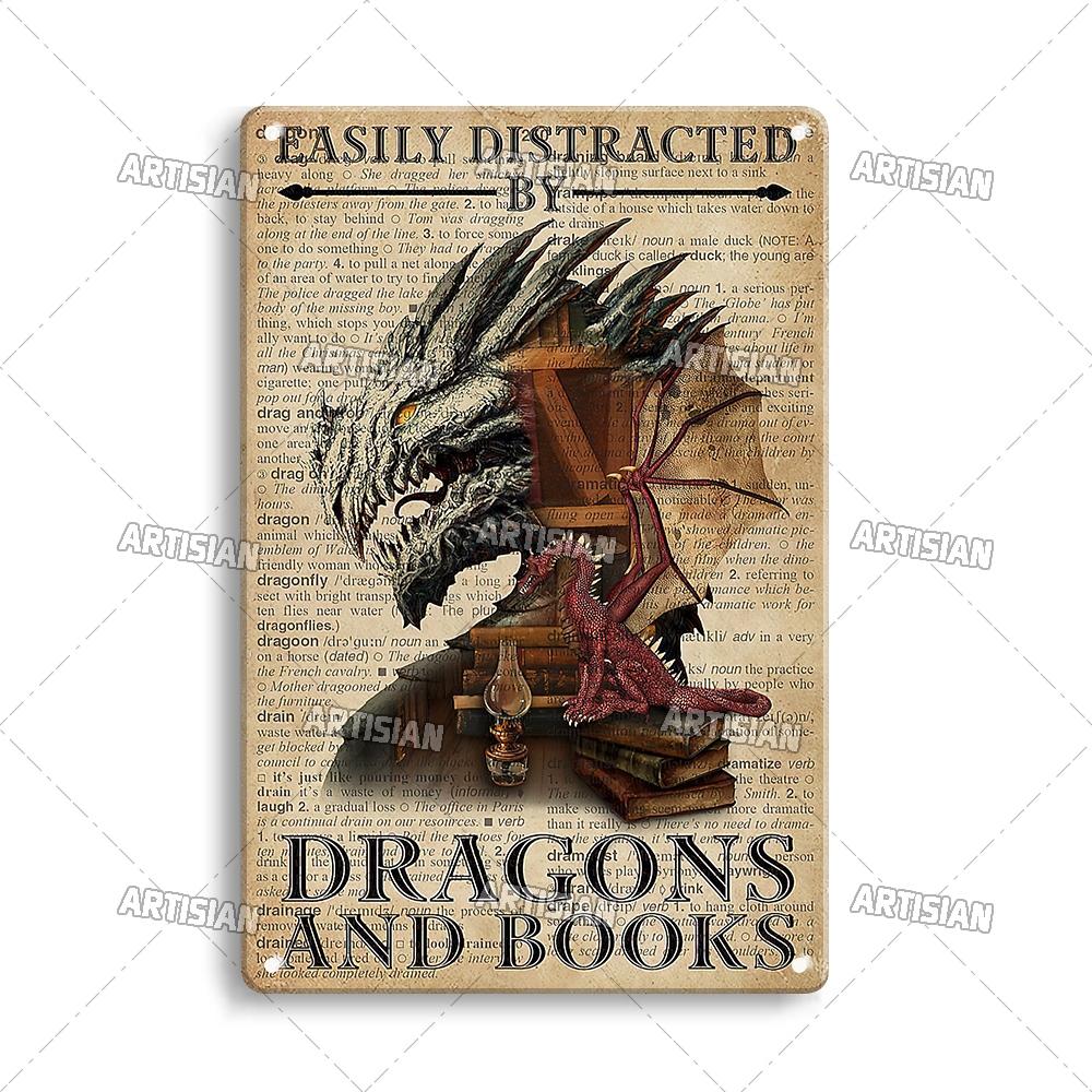 Artisian Girl Loves Books Metal Sign Reading Tin Poster Read Book Decorative Plate Wall Decor Garage Bar Pub Club Hotel Kitchen