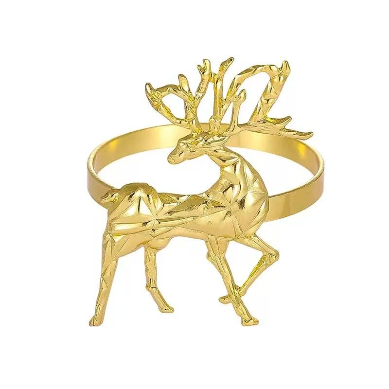 Christmas Napkin Rings Xmas Tree Snowflake Deer Nutcracker Napkin Holder Metal Napkin Buckle For Christmas Party Table Decor