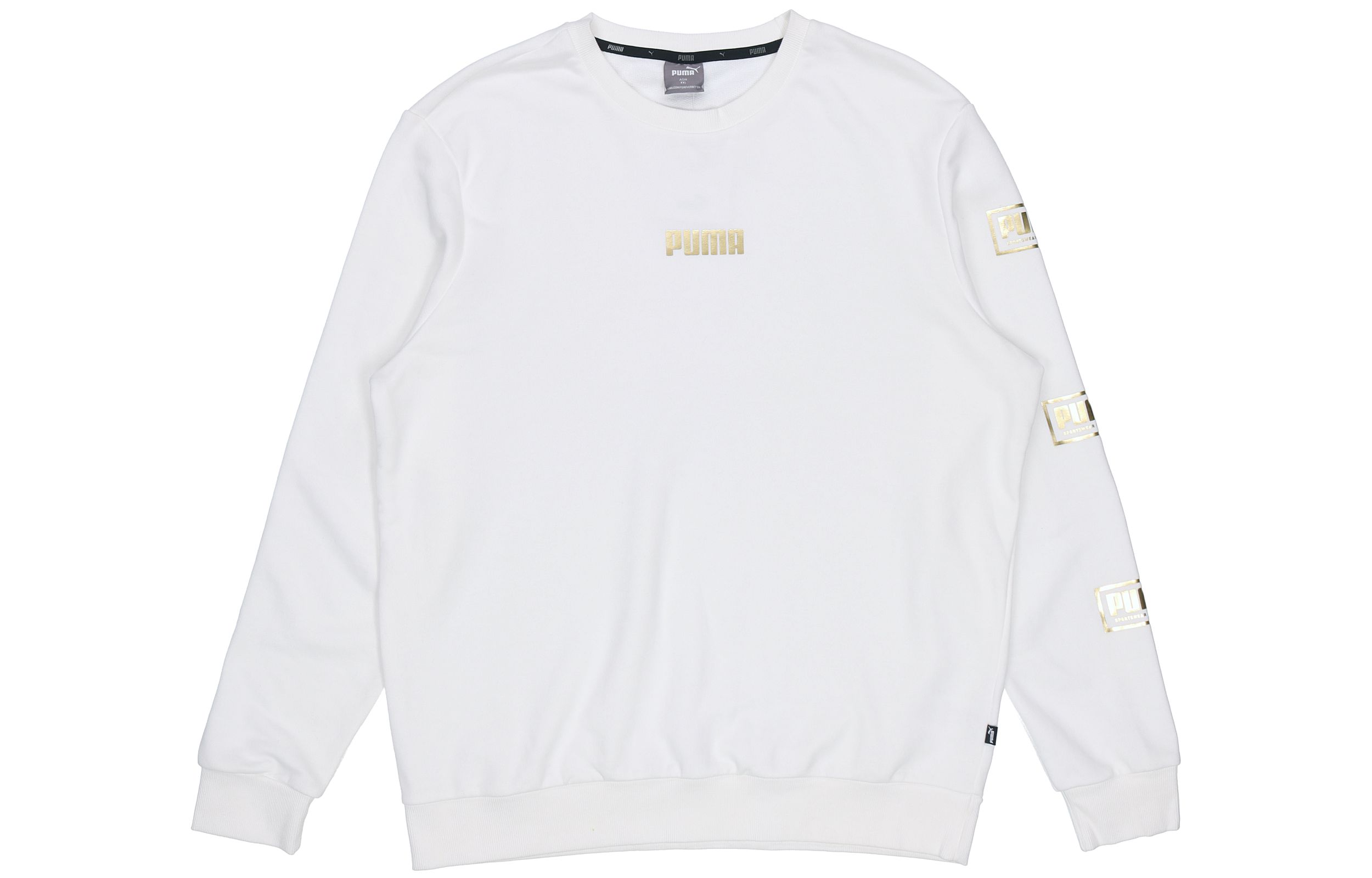 Puma Holiday Men s Logo Bronzing Print Sports Hoodie White 586348-02 L