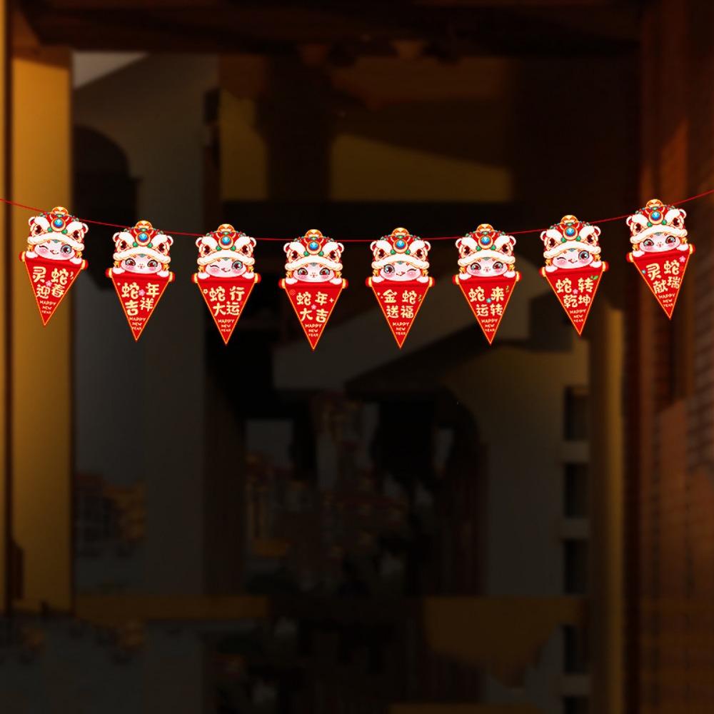 Paper Pull Flag Ornament Cartoon Snake Year Banner Hanging Snake Pendant  Spring Festival