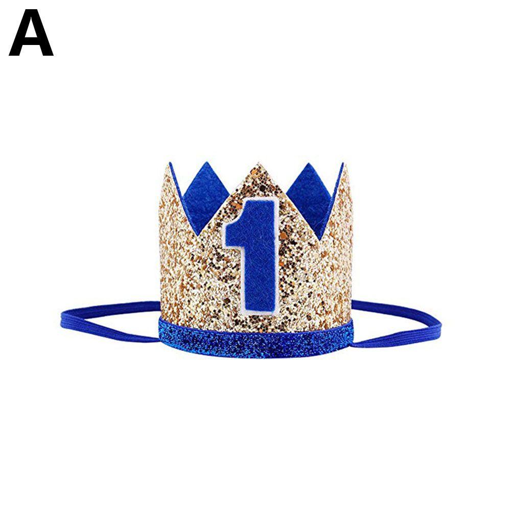 

Party Decoration Boy Girl Glitter Number Birthday Hat Hair Band Flower Headband Princess Crown A