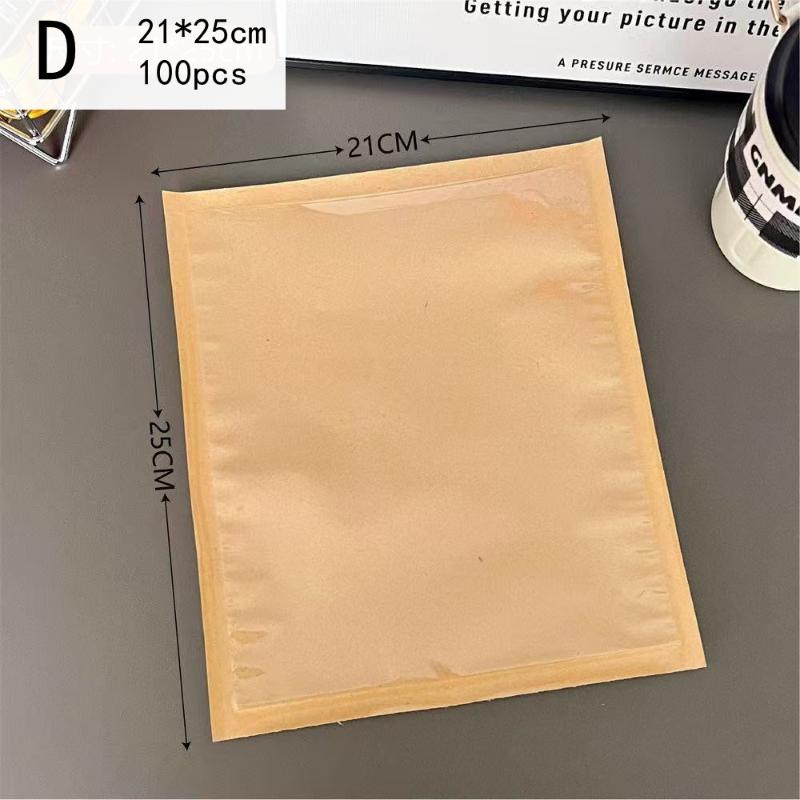 100Pcs Half Clear Plastic Kraft Bread Bag Individual Croissant Loaf Bread Donut Pandesal Pastry Bag