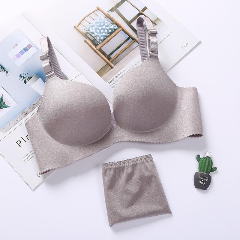 Nahtloses BH-Set für Damen, Unterwäsche, Push-Up-Dessous-Set, bügelloser BH und Höschen-Set, 3/4-Körbchen, verstellbarer Büstenhalter und Slip-Set