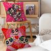 PowerpuffS Anime Girls Pillow Case Removable Washable Cushion Cover – All-Season Soft Linen