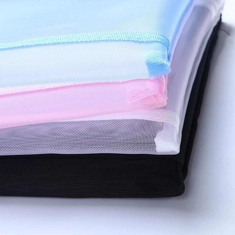 A4 A5 A6 Portable Double-Layer Mesh Zipper File Bag Transparent Student Test Paper Data Storage Bag Office Files Stationery