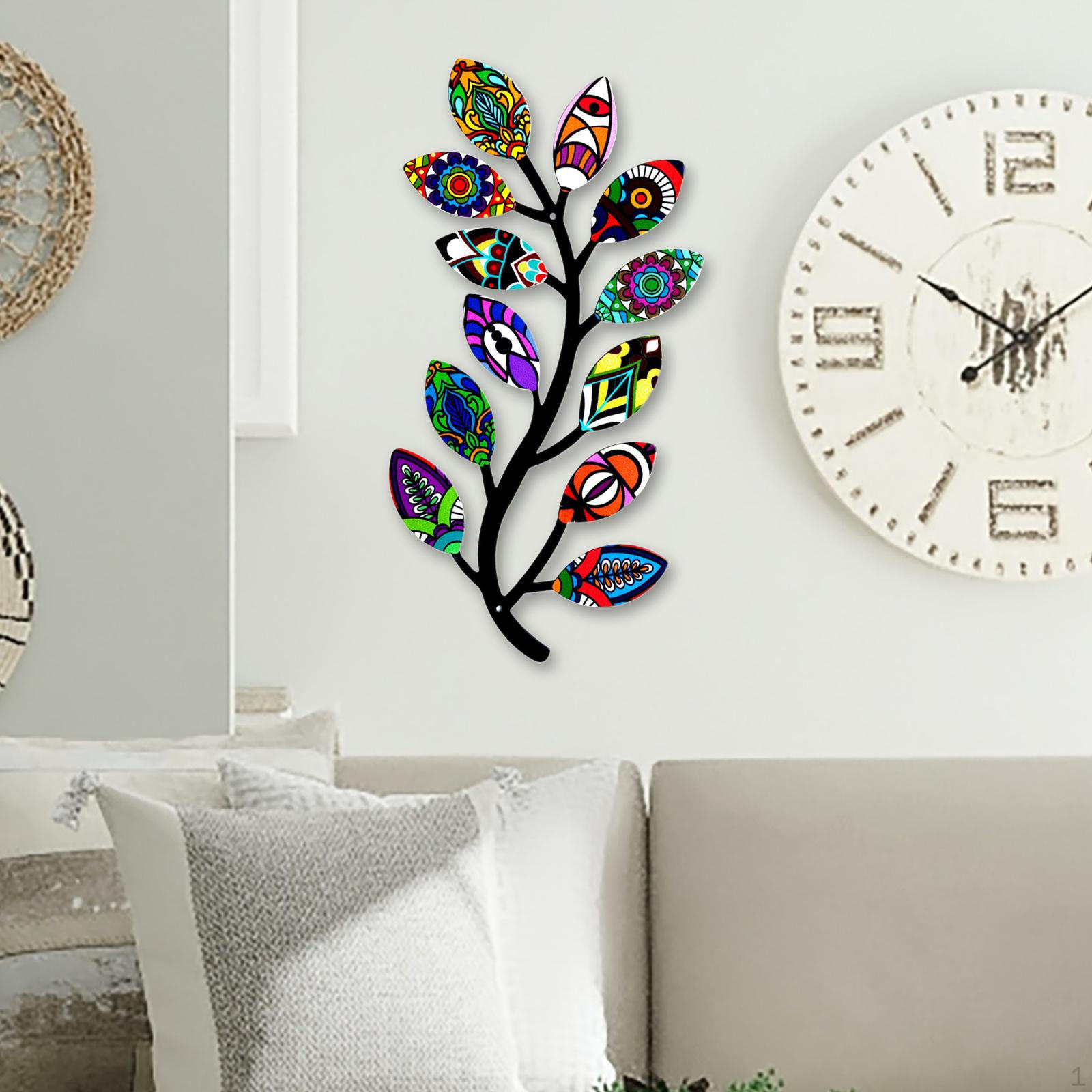 

Colorful Metal Tree Branch Sign--Sculpture Iron Art Ornament Silhouette for Living Room Bedroom StyleC