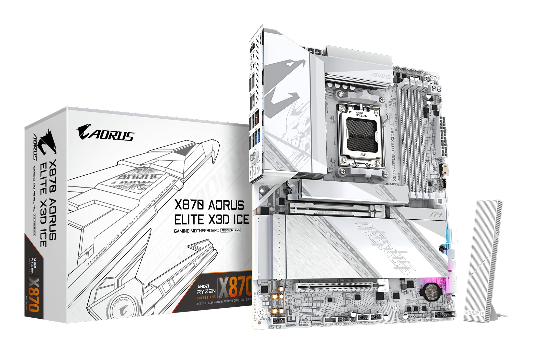 

GIGABYTE X870 AORUS ELITE X3D ICE ATX Motherboard White MB6890 білий