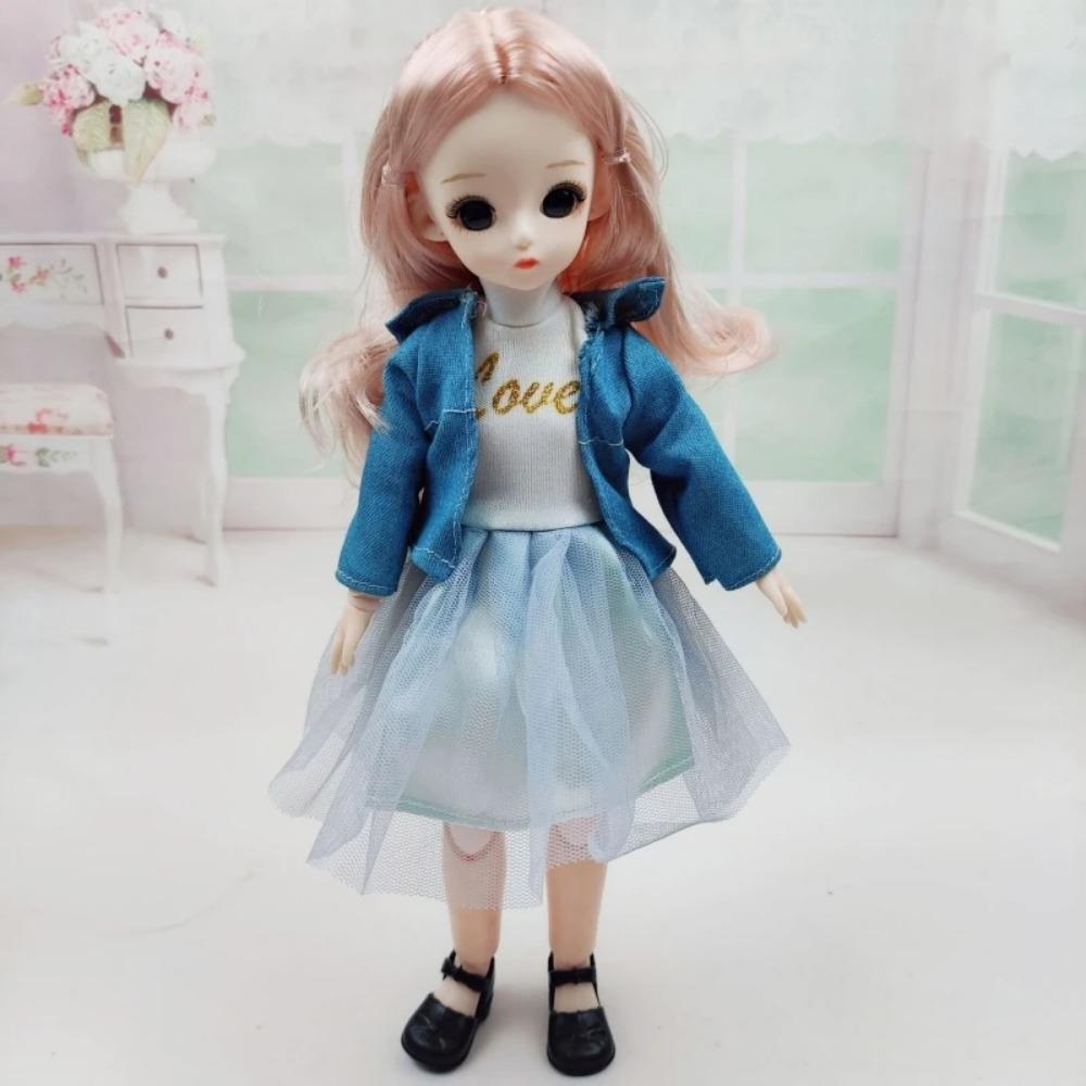 Oblečení pro 1/6 BJD panenku Roztomilé šaty Sukně Pokrývka hlavy 30cm Princezna Panenka Ležérní Kostým Oblečení Doplňky pro panenky Dívka DIY Hračka Dárky