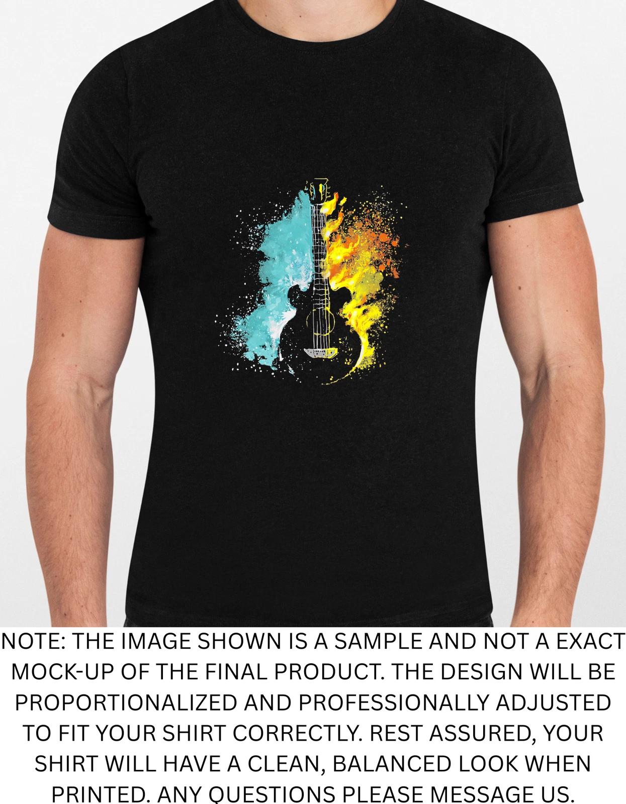 Men s and Women s T-shirts Guitar Graphic L