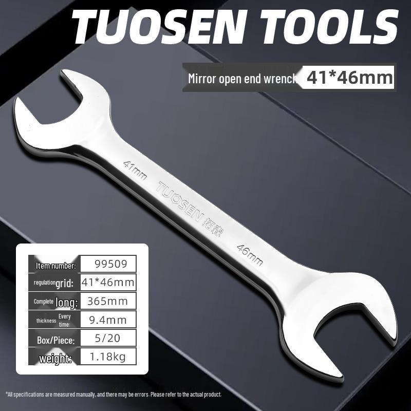 Metric Mirror Finish Double End High Hardness Open End Wrench - Multi-Spec Hand Tool