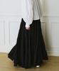 Green Butter Cancan Ruffle Long Skirt (Black)