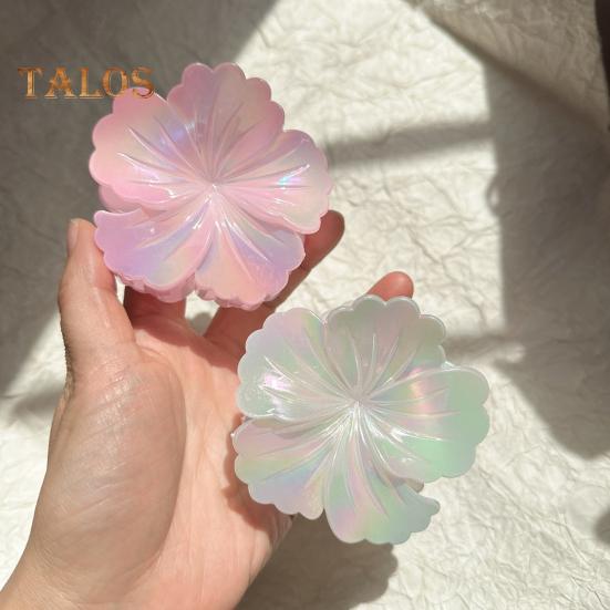 Women Hair Claw Flower Design Back Head Hair Clip Non-Slip Grip Bright Colors Shark Hair Claw Hair Accessory