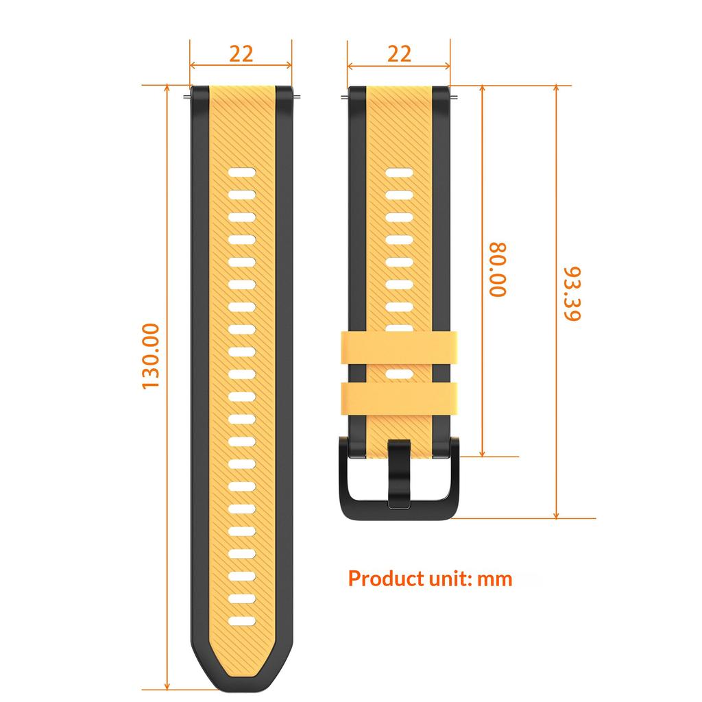 22-мм твіловий ремінець для годинника Huawei Watch GT 6/5/5 Pro/4 46 мм, двоколірний силіконовий ремінець, швидке зняття