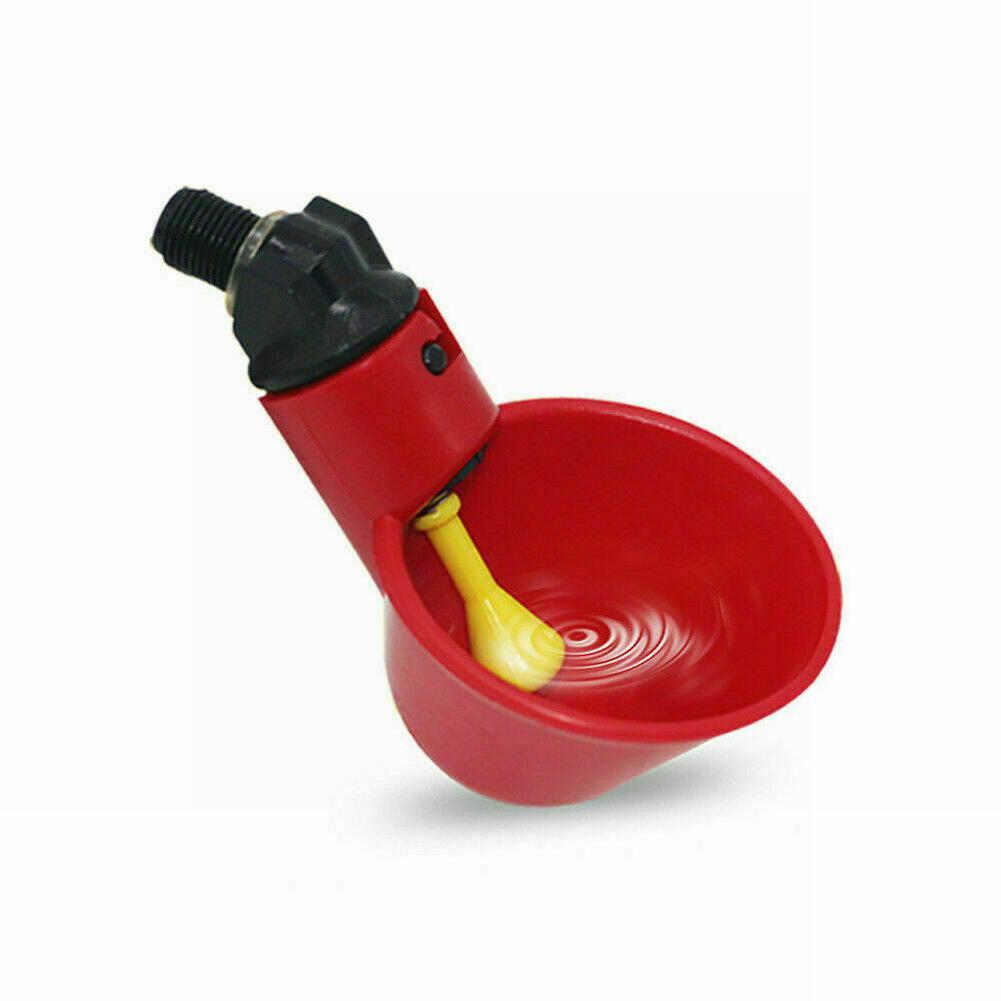 Chicken Water Feeder Bird Drinker Drinking Cups Waterer Nipple 10pcs Animal Heavy Duty Plastic Poultry Tool Parts