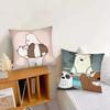 We B-Bare B-Bears Cartoon Fairy Tales Pillow Case Square Pillow Bedroom Sofa Leisure ComfortCarLiving Room Home Decoration 40X40