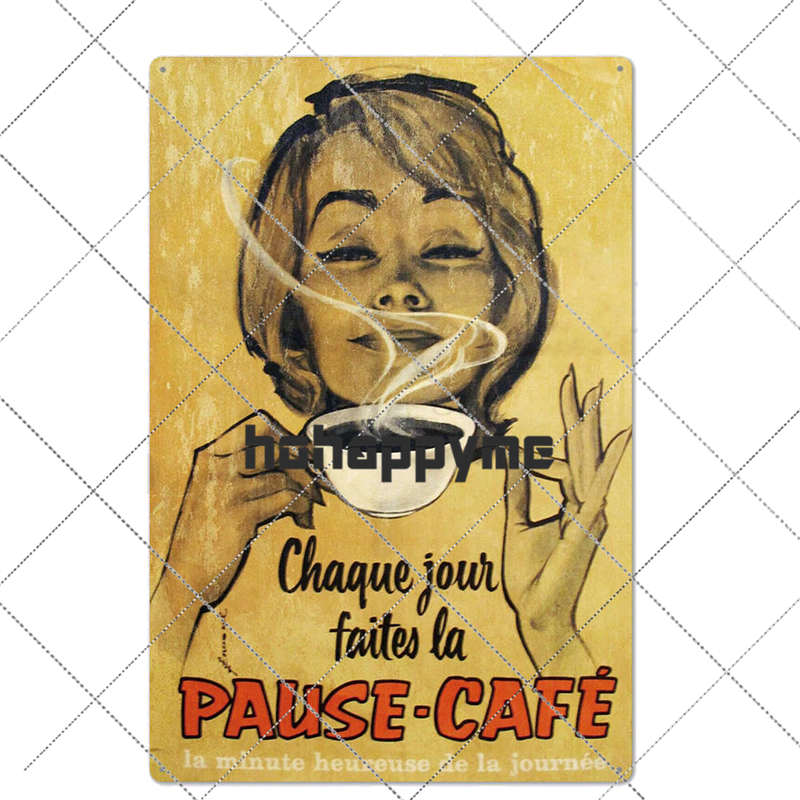 Coffee Tin Sign Vintage Metal Plaque Kitchen Coffee Bar Cafe Retro Posters Pub Wall Decorative Plates Home Decor 20*30 cm