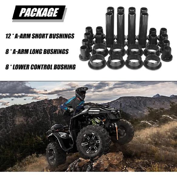 Control Arm Bushing Kit (8 Lower + 20 A-Arm) Compatible With 1996-2018 Polaris Sportsman 335/400/450/500/570/800/ETX Replaces 5439270/5438895/5436972